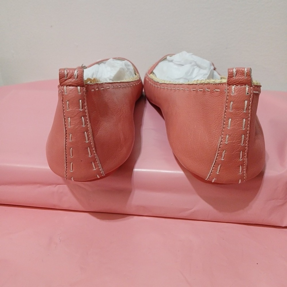 Poetic License London Women's Size 11 Pink Leather Ivory Lace Mary Jane Flats - Picture 4 of 9